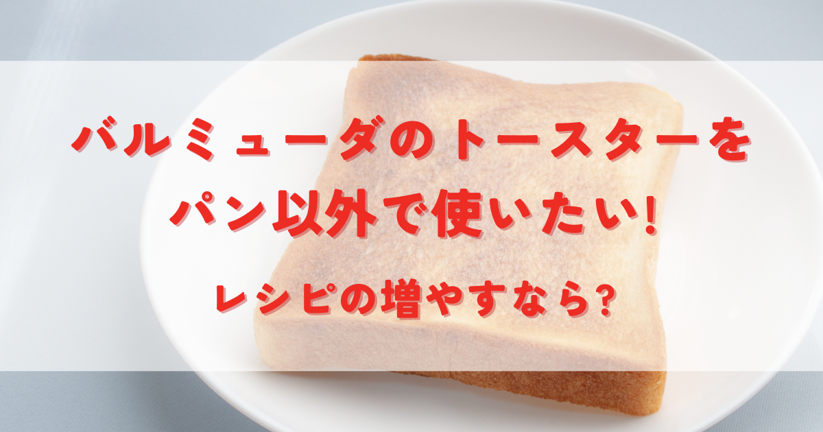 バルミューダのトースターをパン以外で使いたい!